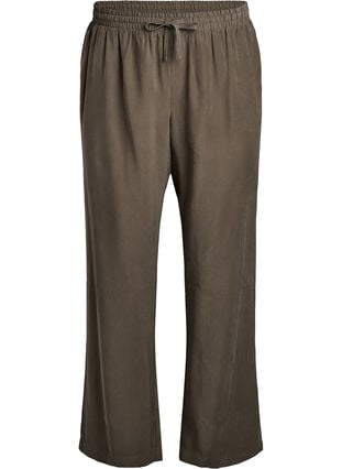 Zizzi FLASH - Viskosebukser med elastisk linning, Grønn, Packshot image number 0