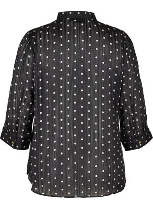 Mønstrete skjorte med 3/4-ermer, Black Dot, Packshot image number 1