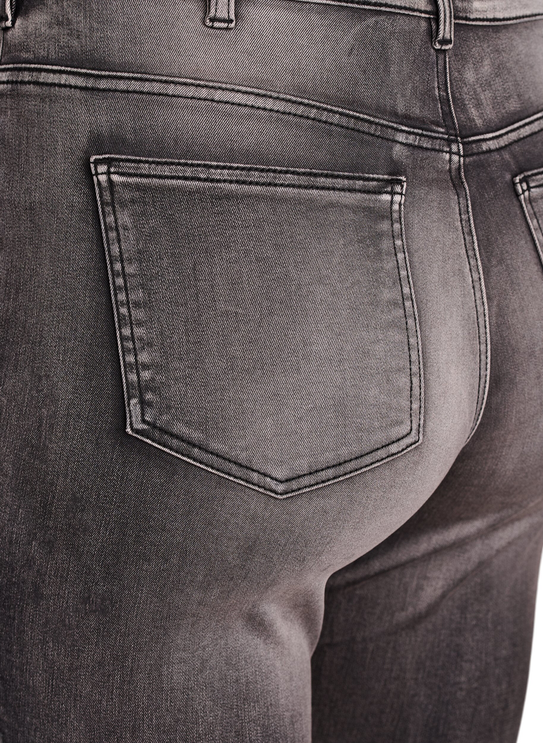 ZizziSuper slim Amy jeans med h&oslash;y midje, Gr&aring;, Packshot image number 3