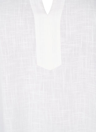 Zizzi Bomullstunik med V-hals, Hvit, Packshot image number 2