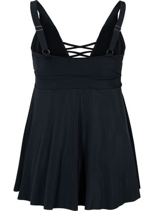 Zizzi Badekjole med snøredetaljer, Black, Packshot image number 1