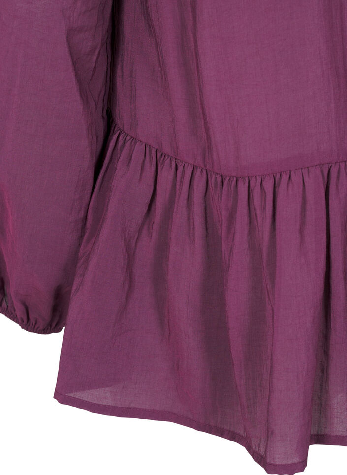 Viskosebluse med peplum, Lilla, Packshot image number 3