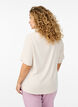 FLASH – Vevet bluse med korte ermer og rund hals, Beige, Model image number 2