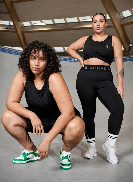 Tettsittende treningsshorts, Black, Image image number 0