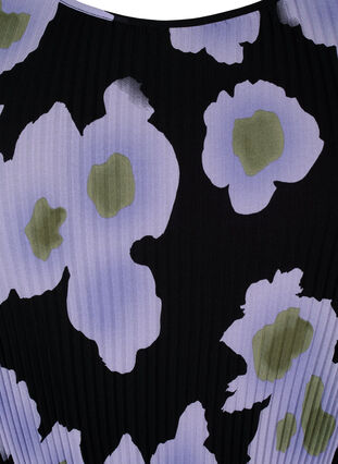 Trykt plisseringskjole med knytebånd, Black w. Floral, Packshot image number 2