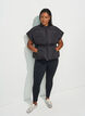 Puffer vest med justerbar midje, Svart, Model image number 1