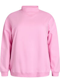 Sweatshirt med høy hals og lange ermer, Rosa Sweatshirt med høy hals og lange ermer
