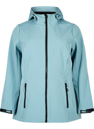 Kort softshell-jakke med lommer, Arctic, Packshot image number 0