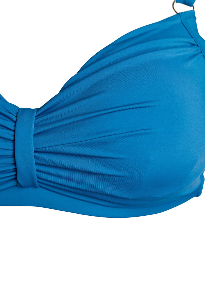 Bikinitopp med b&oslash;yle og drapering, Bl&aring;, Packshot image number 2