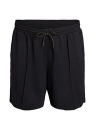Shorts med h&oslash;y midje og stripete detaljer, Svart