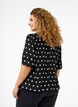 Prikkete bluse med korte ermer, Black W. White Dot, Model image number 1