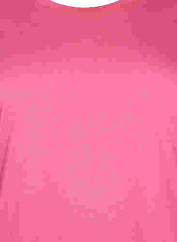 Ensfarget bluse med 3/4-ermer, Hot Pink Mel., Packshot image number 2