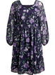Chiffon festkjole med lange ermer, Bl&aring;, Packshot image number 0
