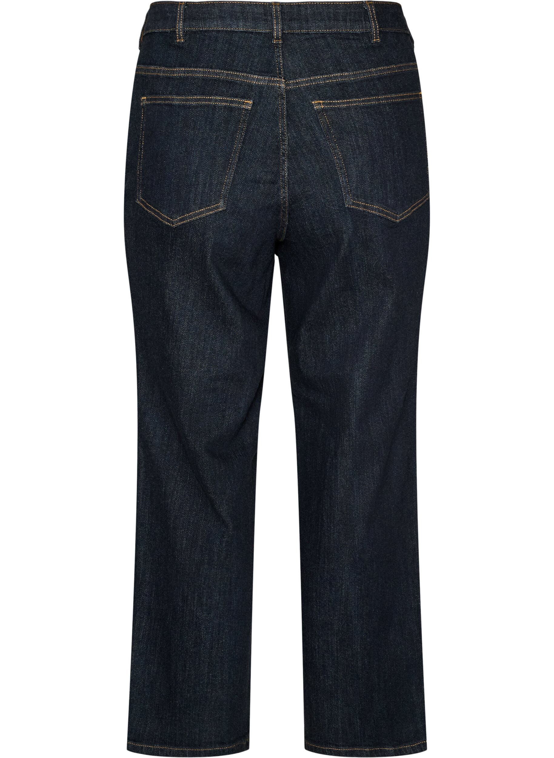 ZizziStraight fit Kiana jeans med h&oslash;y midje, Bl&aring;, Packshot image number 1