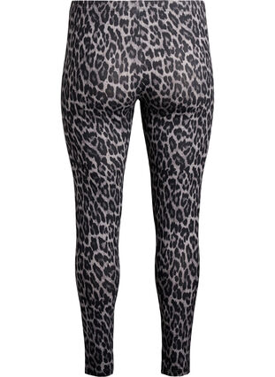 Zizzi Viskose leggings med leopardmønster, Grå, Packshot image number 1