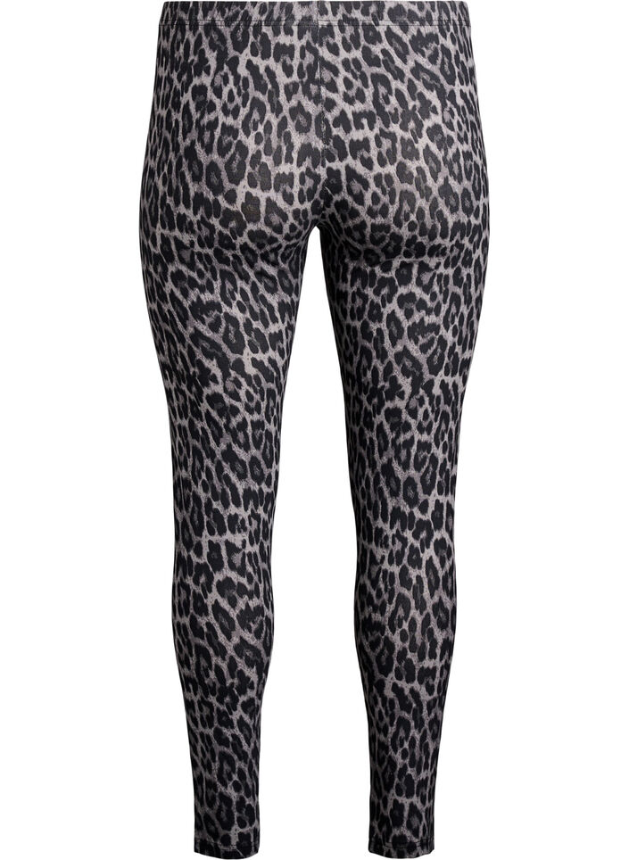 Viskose leggings med leopardmønster, Grå, Packshot image number 1