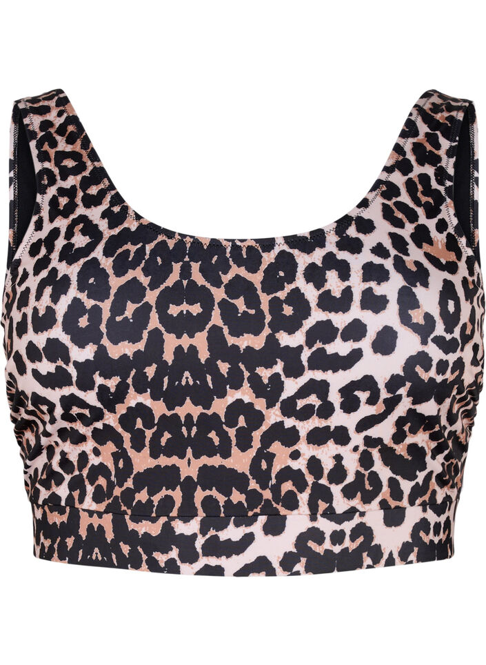 Mønstrete bikinitopp med rund hals, Leo, Packshot image number 0