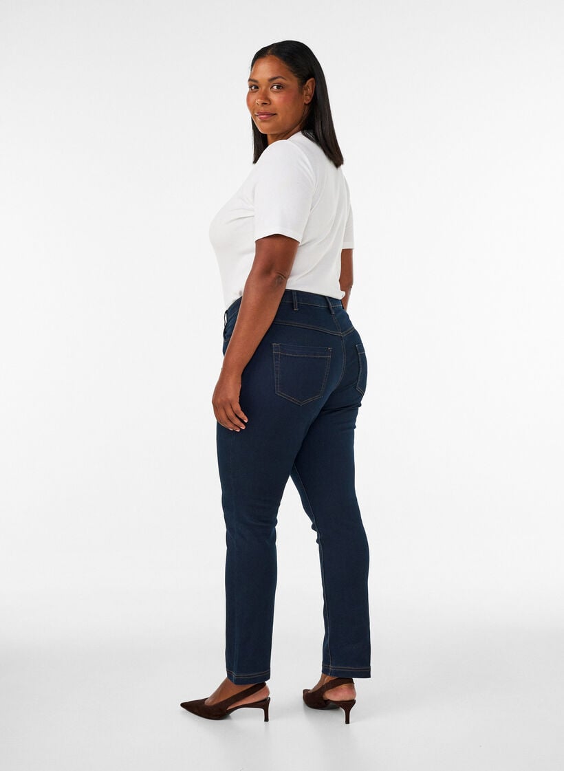 Slim fit Emily jeans med normal h&oslash;yde i livet, Bl&aring;, Model image number 2