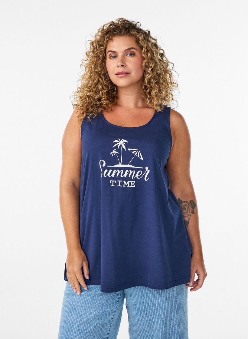 Bomullstopp med A-form, Bl&aring;, Model image number 0