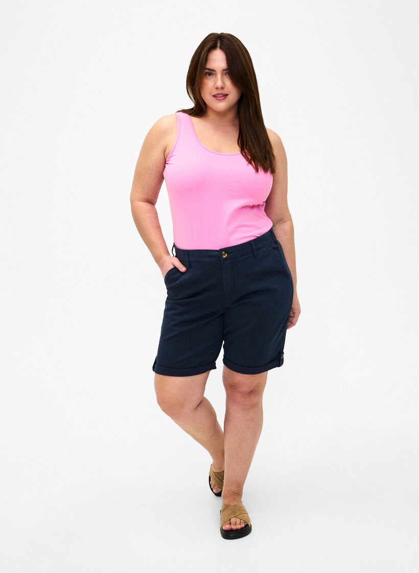 Chinoshorts med lommer, Navy Blazer, Model image number 3