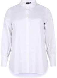 Lang bomullskjorte, Bright White, Packshot