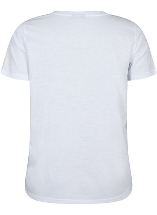 Kortermet T-skjorte med V-hals, Bright White, Packshot image number 1