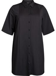 Kort skjortekjole med 3/4 ermer, Black