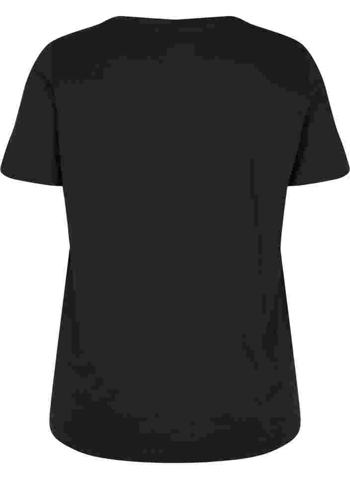 T-skjorte i bomull med ton-i-ton trykk, Black Originality, Packshot image number 1