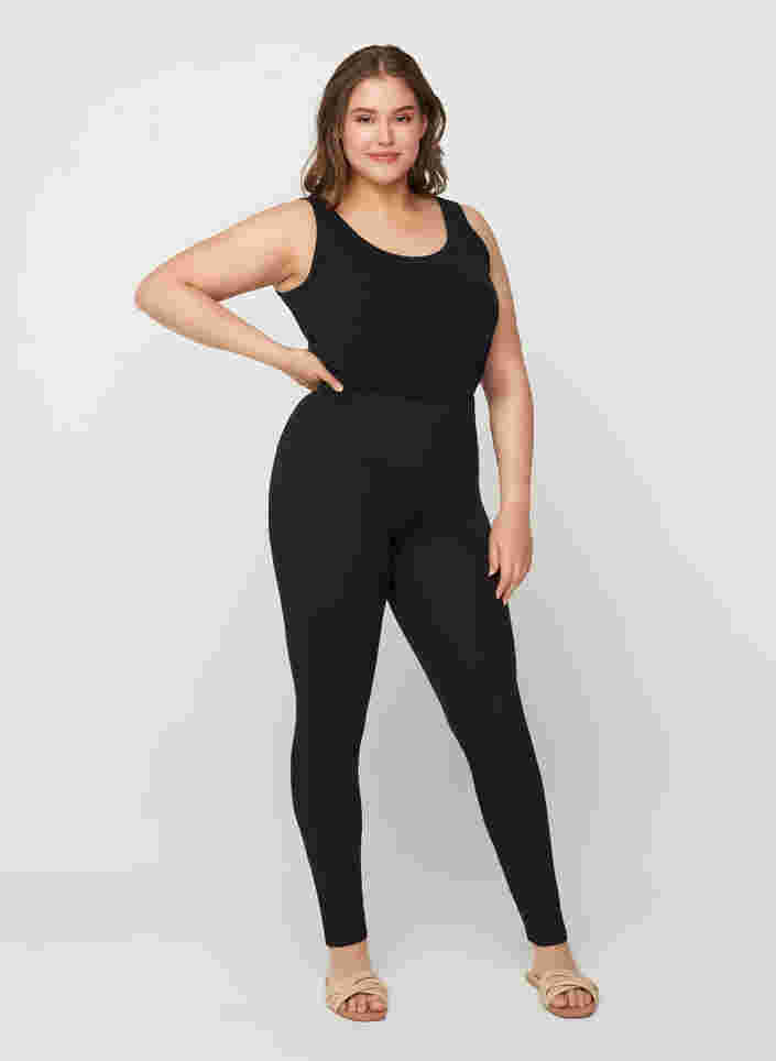 Lange basisleggings, Black, Model