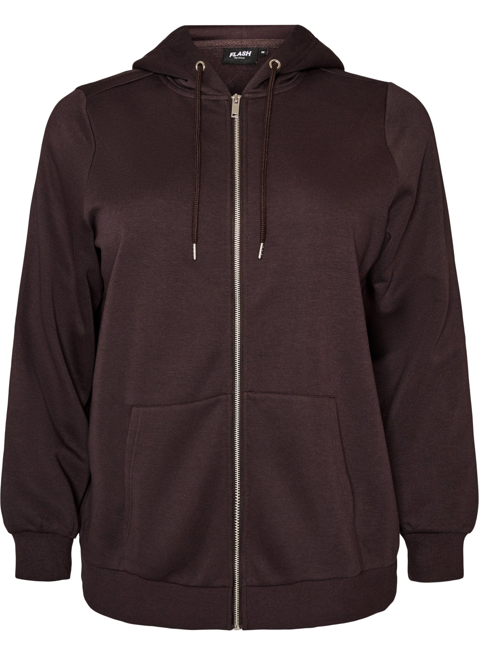 ZizziHettegenser med glidel&aring;s og lommer, Brun, Packshot image number 0