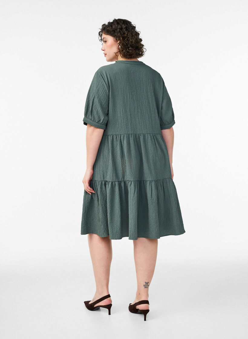 Kort A-linje kjole, Gr&oslash;nn, Model image number 1