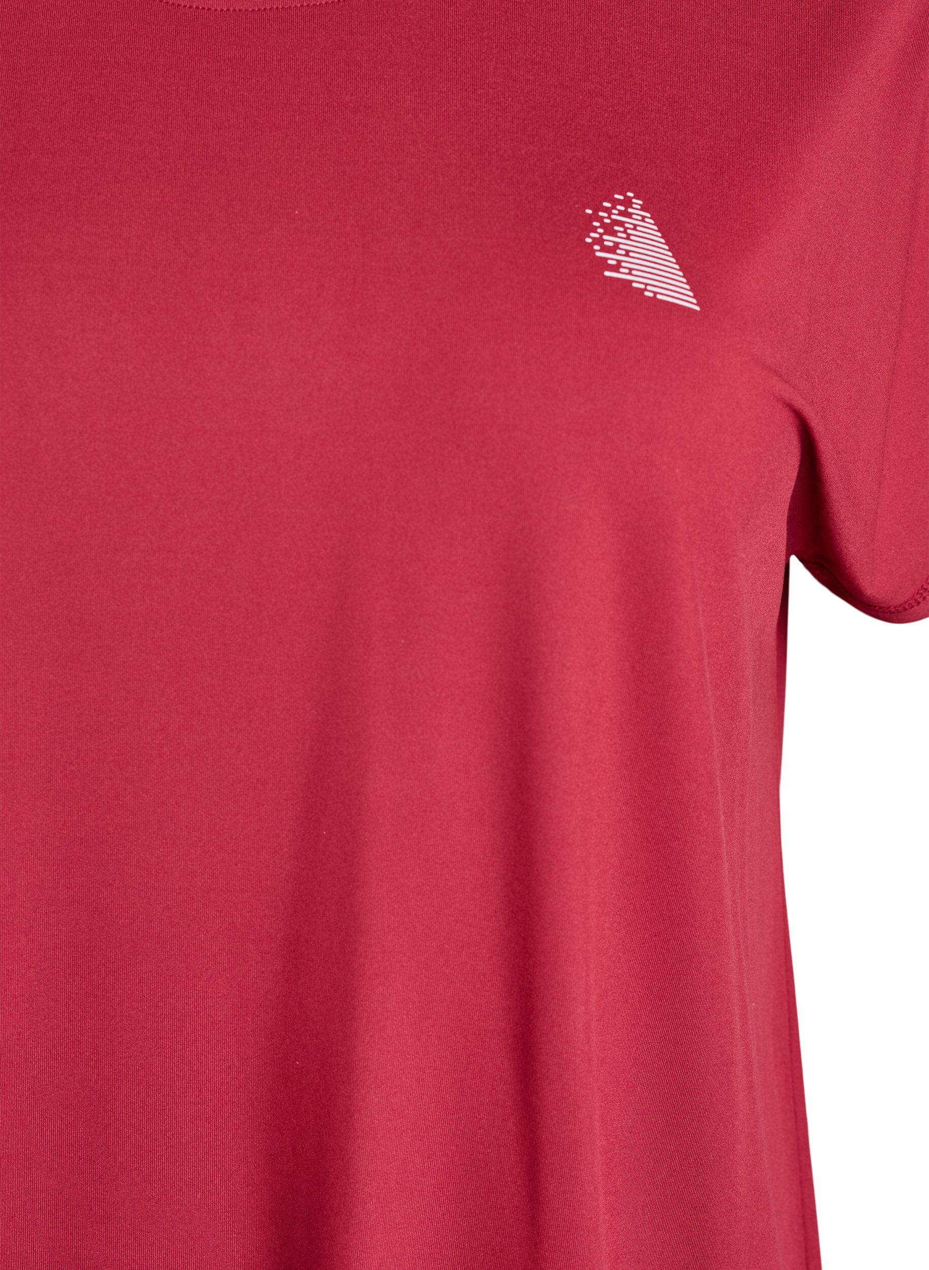 ZizziEnsfarget trenings-T-skjorte, R&oslash;d, Packshot image number 2