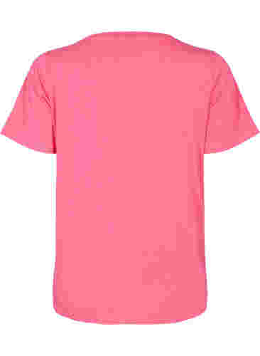 T-skjorte i bomull med trykk og korte ermer, Hot Pink Create, Packshot image number 1