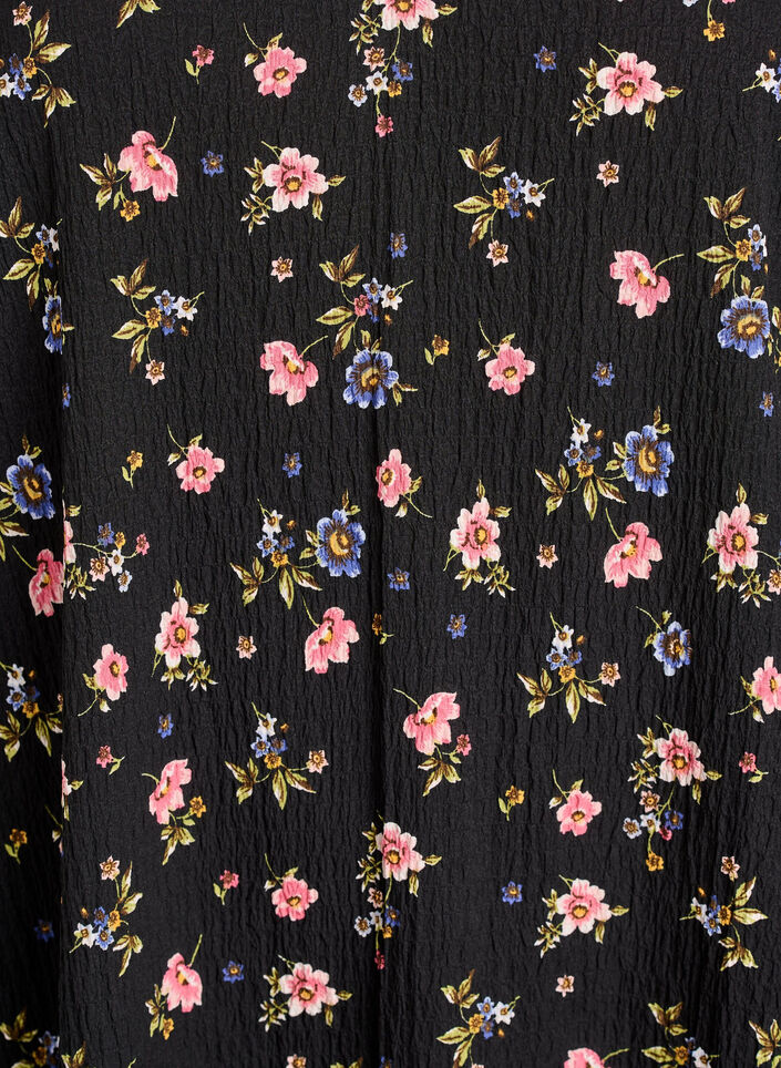 Kortermet kjole med V-utringning, Svart, Packshot image number 2