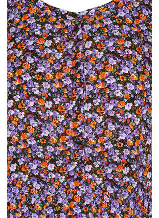 Kortermet viskosekjole med A-form, Purple Ditsy Flower, Packshot image number 2