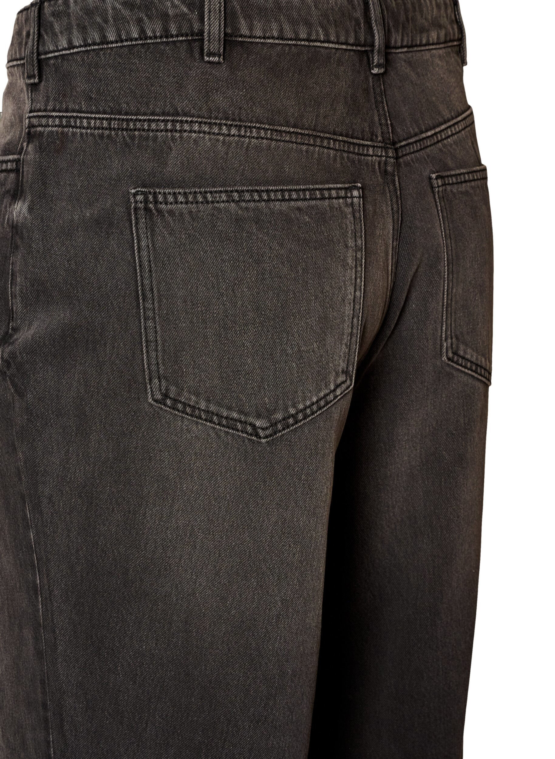 ZizziKiana jeans med straight fit og h&oslash;y midje, Svart, Packshot image number 3