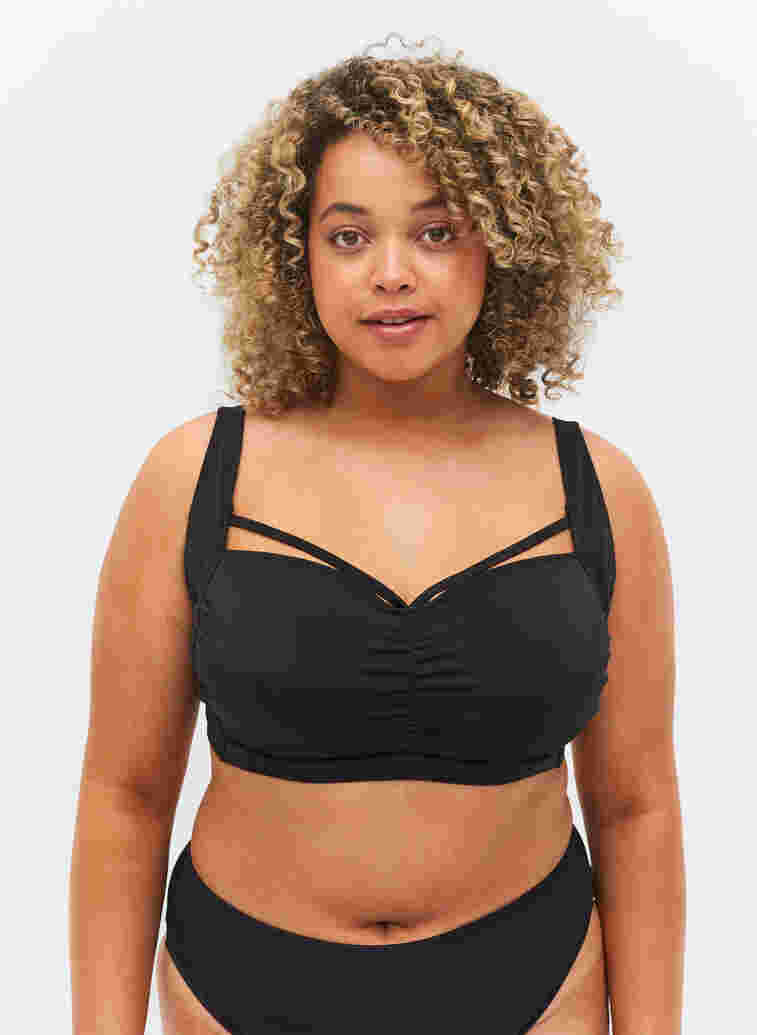 Bikinitopp med drapering, Black, Model