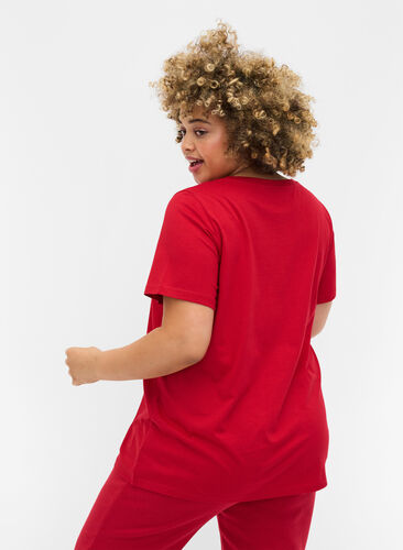 T-skjorte med julemotiv i bomull, Tango Red Merry, Model image number 1