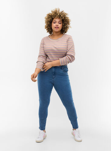 Super slim Amy jeans med høyt liv, Light blue, Model image number 0