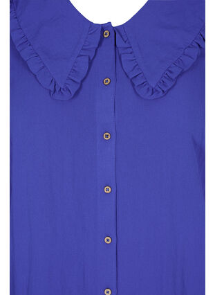 Viskoseskjorte med bred krage, Dazzling Blue, Packshot image number 2