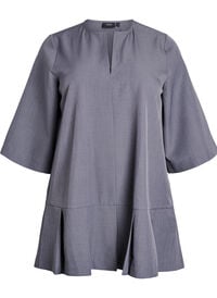 Kort A-line kjole med glidelås og 3/4-ermer, Grå Kort A-line kjole med glidelås og 3/4-ermer