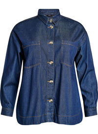 Loose fit denimskjorte med brystlommer, Blå Loose fit denimskjorte med brystlommer