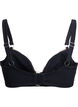 Bikinitopp med rynker og kontrastdetaljer, Svart, Packshot image number 1