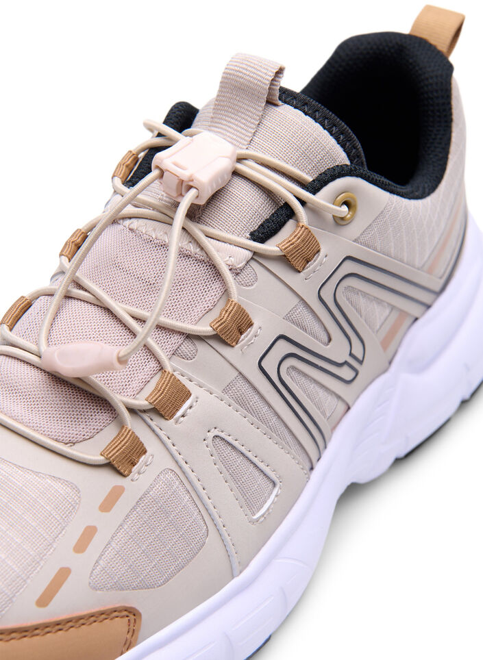 Wide fit - Sneakers med elastiske lisser, Birch, Packshot image number 3