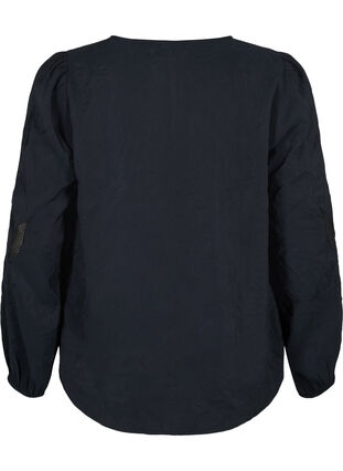 Bluse i Tencel ™ Modal med broderidetaljer, Black, Packshot image number 1