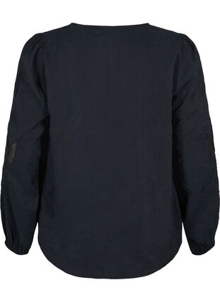 Zizzi Bluse i Tencel ™ Modal med broderidetaljer, Black, Packshot image number 1