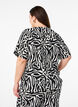 Kortermet bluse med sebraprint, Svart, Model image number 2