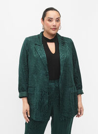 Blazer i viskose med tone-i-tone trykk, Ponderosa Pine, Model