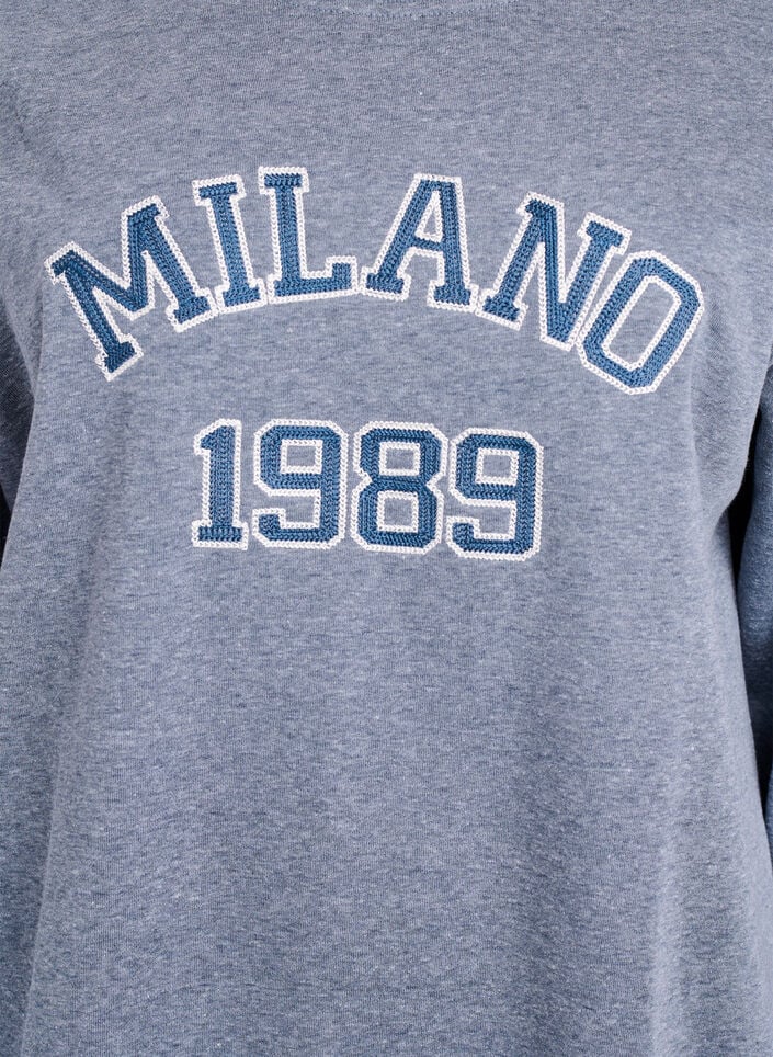 Genser med brodert Milan-motiv, Grå, Packshot image number 2