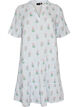 Kort A-linjekjole i bomullsmuslin, Vanilje, Packshot image number 0